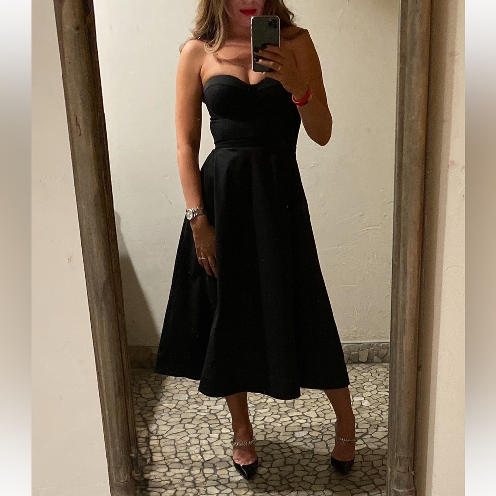 Elle Zeitoune Black Midi Dress with Pockets